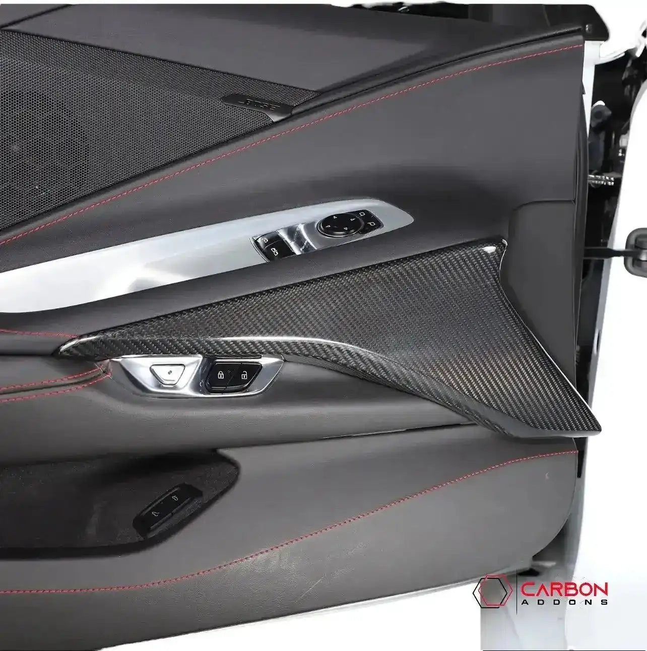 C8 Corvette Real Carbon Fiber Lower Door Panel Trim Covers | Interior Upgrade (2020–2025)