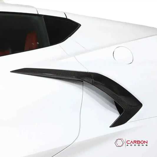C8 Corvette Stingray Carbon Fiber Side Scoop Boomerang Trim Covers (4-Piece Set) | Exterior Upgrade (2020–2026)