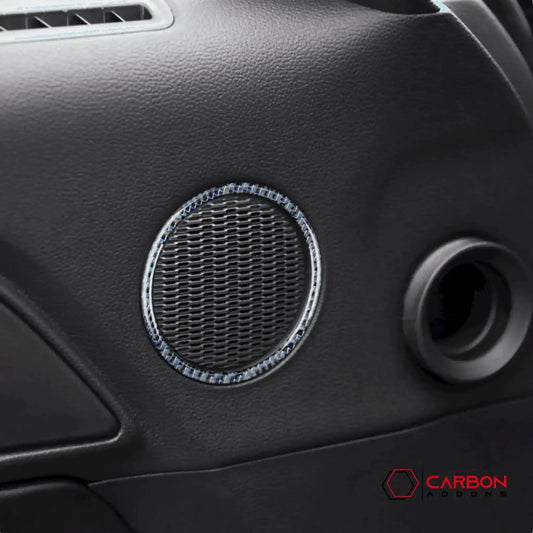 Carbon Fiber Door Speaker Trim Overlay for Mustang 2015-2023