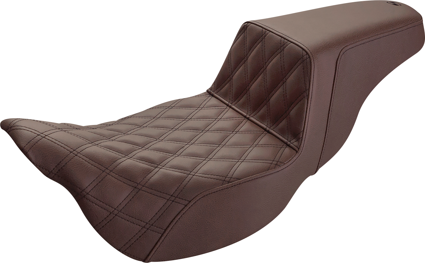 SADDLEMEN Step-Up Seat - Extended Reach - Front Lattice Stitch - Brown - FL '08-'23 808-07B-172BREX