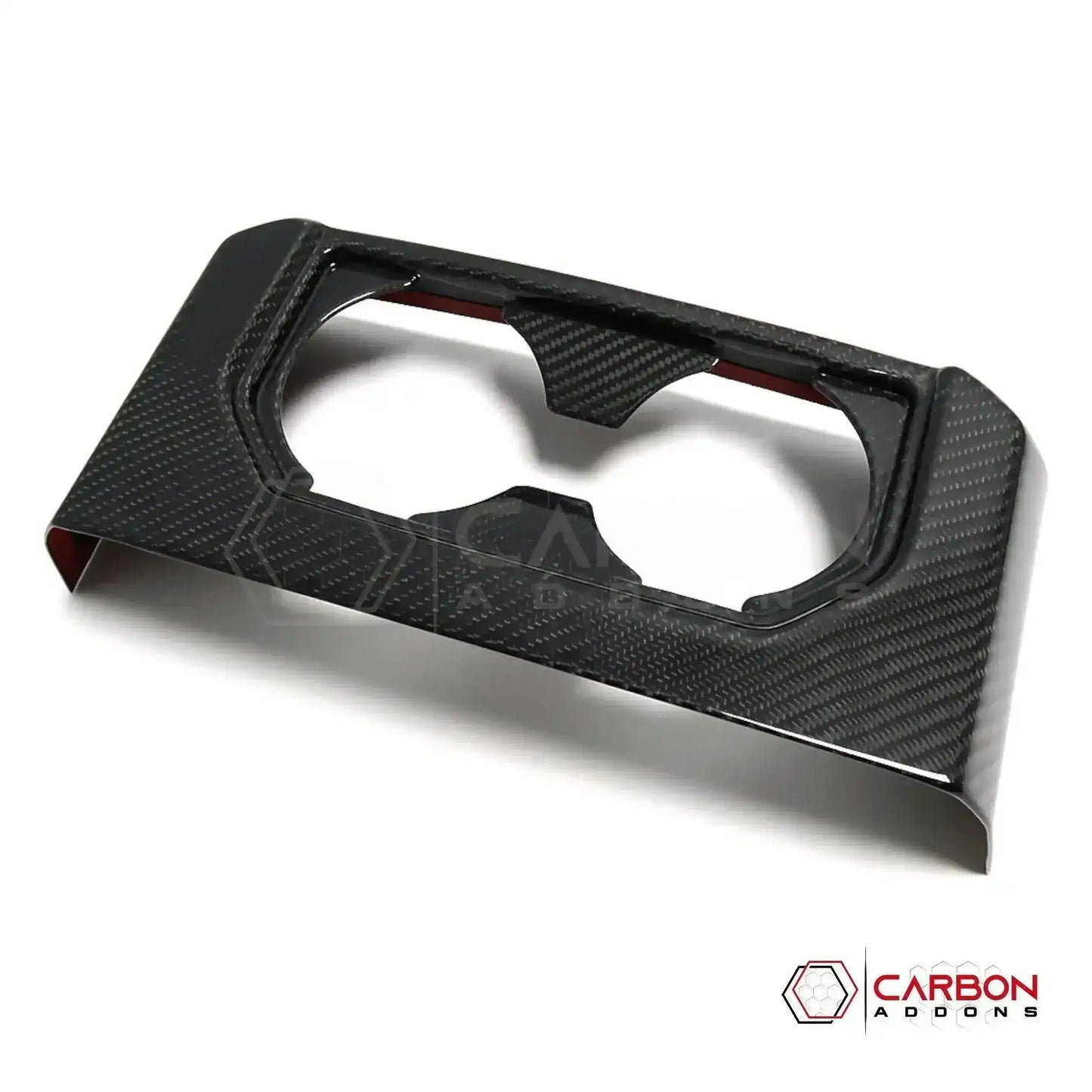 Real Carbon Fiber Rear Seat Cup Holder Cover For F150 2015-2020