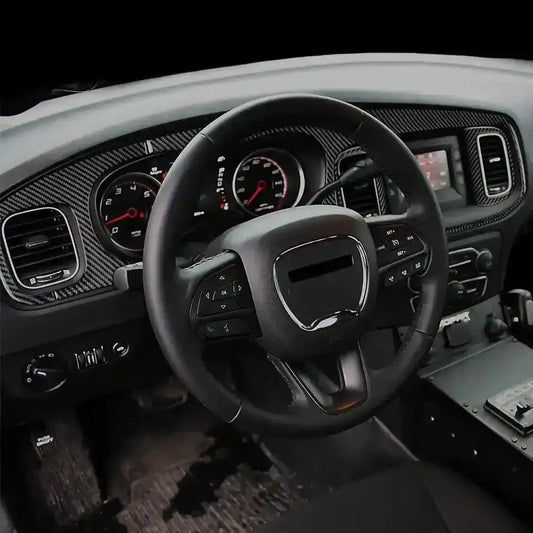 Dodge Charger 2015-2023 Real Carbon Fiber Full Dash Trim Kit Overlay