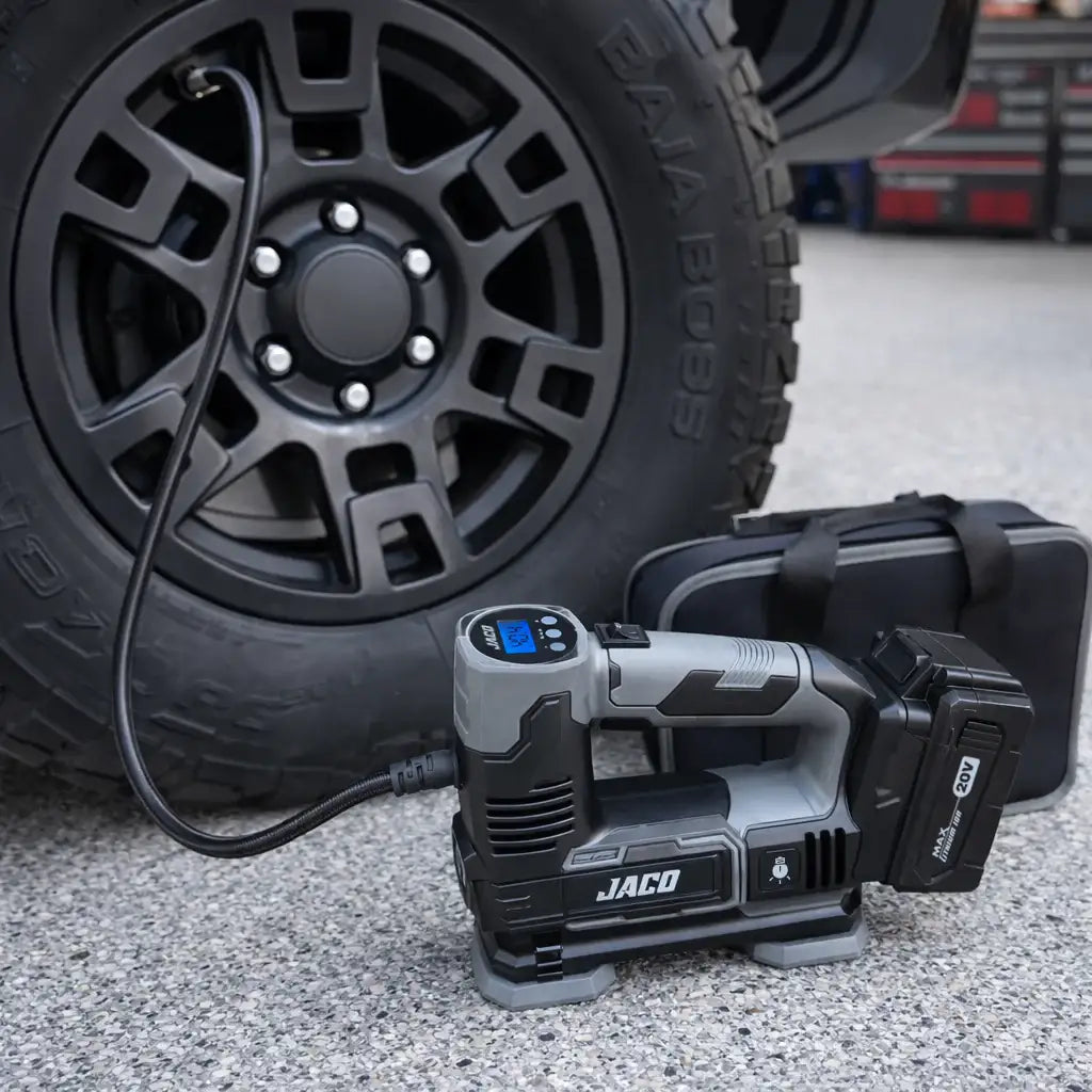 20V Cordless Tire Inflator Portable Air Compressor | 3.0Ah Lithium-Ion Battery Powered Air Pump