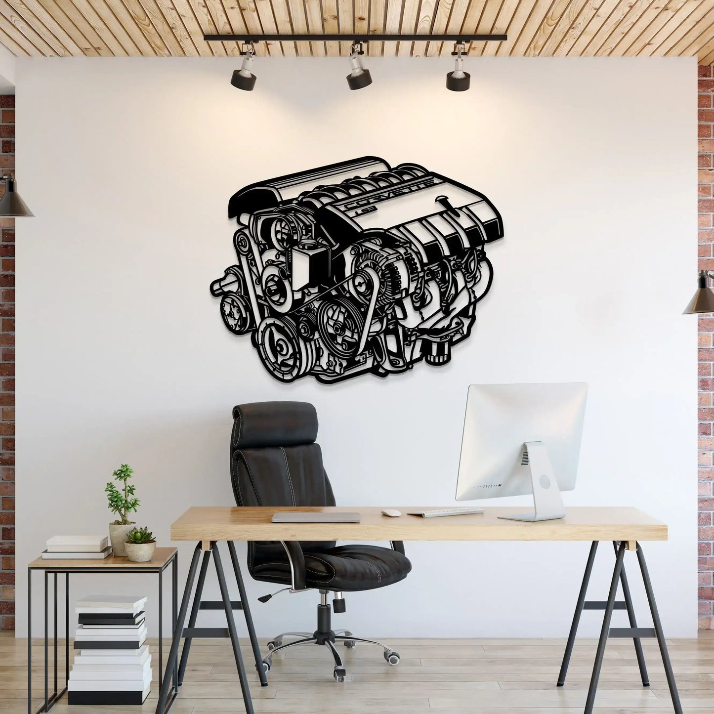 GM 6.2 Liter V8 Small Block LS3 Metal Engine Block Wall Art - MTEB-0004