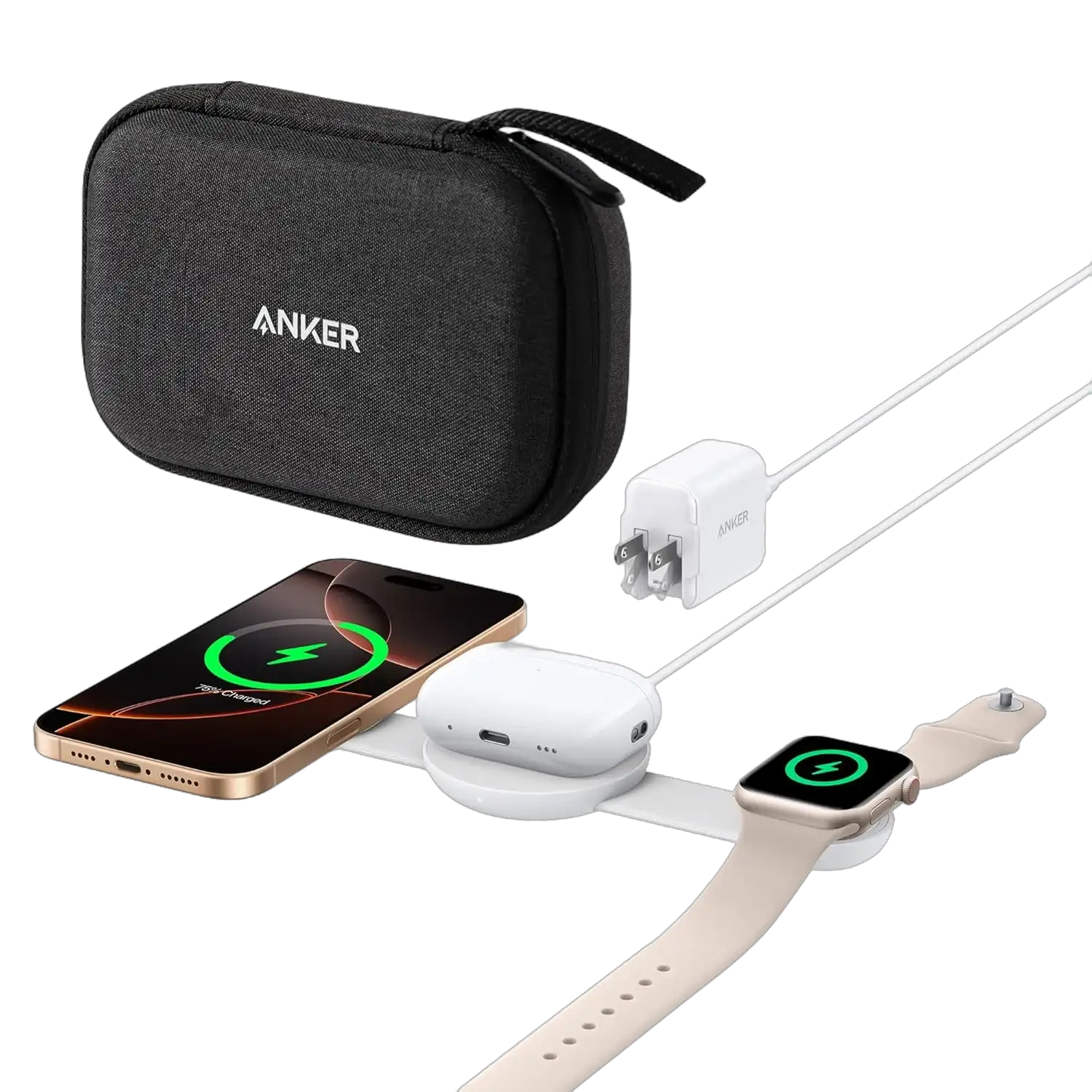 Anker MagGo Wireless Charging Station (3-in-1, Foldable Pad)