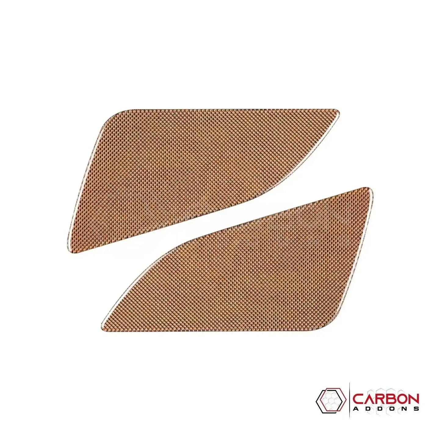 Reflective Carbon Fiber Rear Seat Arm Rest Trim Overlay For Mustang 2010-2014