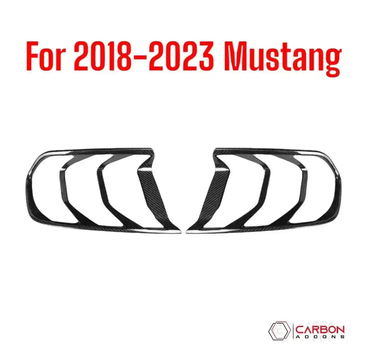 Exterior Carbon Fiber Taillight Trim Covers for 2015–2023 Ford Mustang