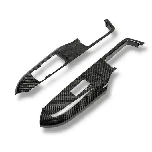 Hard Carbon Fiber Window Switch Panel Trim Covers for 2015–2023 Ford Mustang
