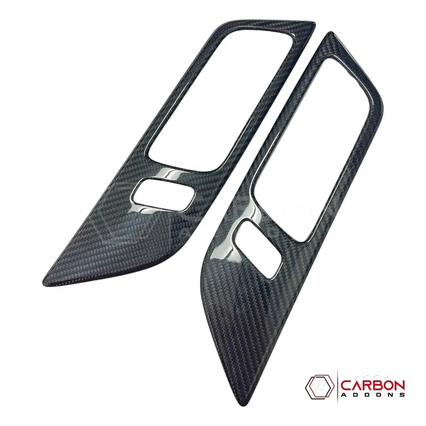 Hard Carbon Fiber Interior Door Handle Trim Covers for 2015–2023 Ford Mustang