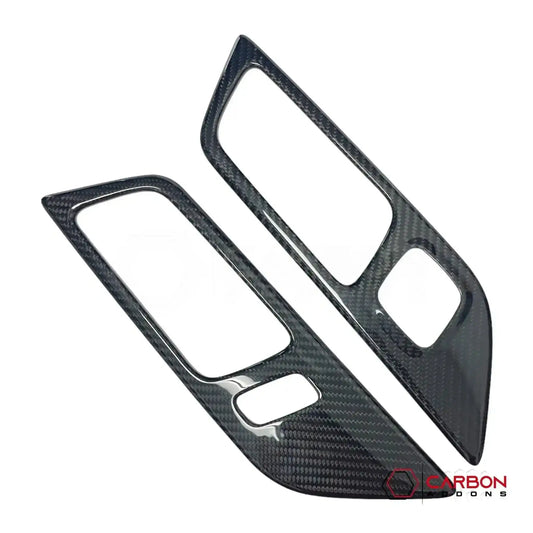 Hard Carbon Fiber Interior Door Handle Trim Covers for 2015–2023 Ford Mustang