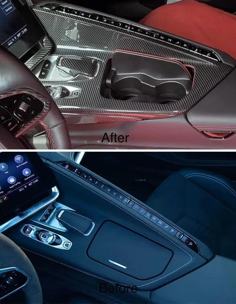 C8 Corvette Real Carbon Fiber Center Console Cover