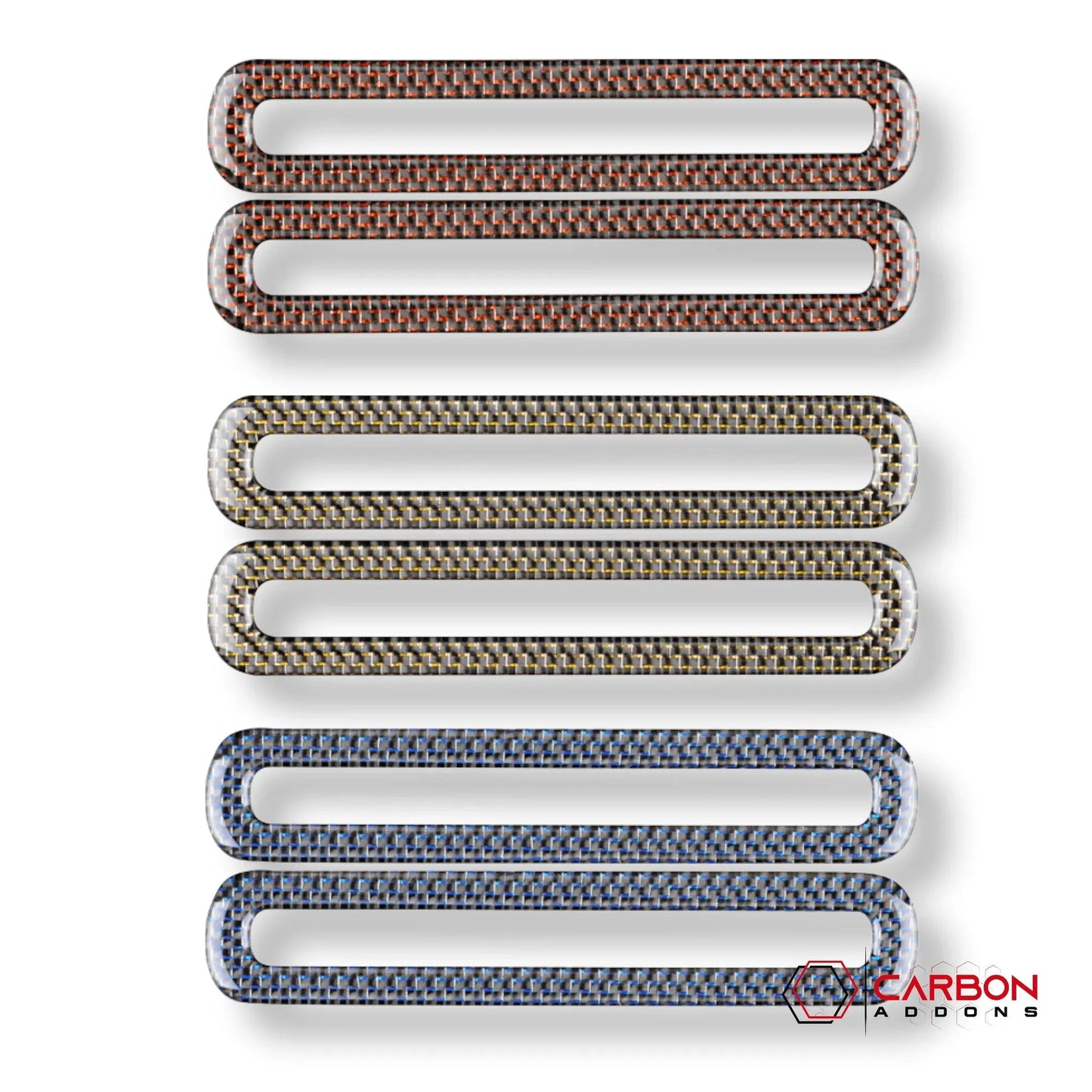 Reflective Carbon Fiber Door Air Outlet Overlay for Mustang 2015-2023