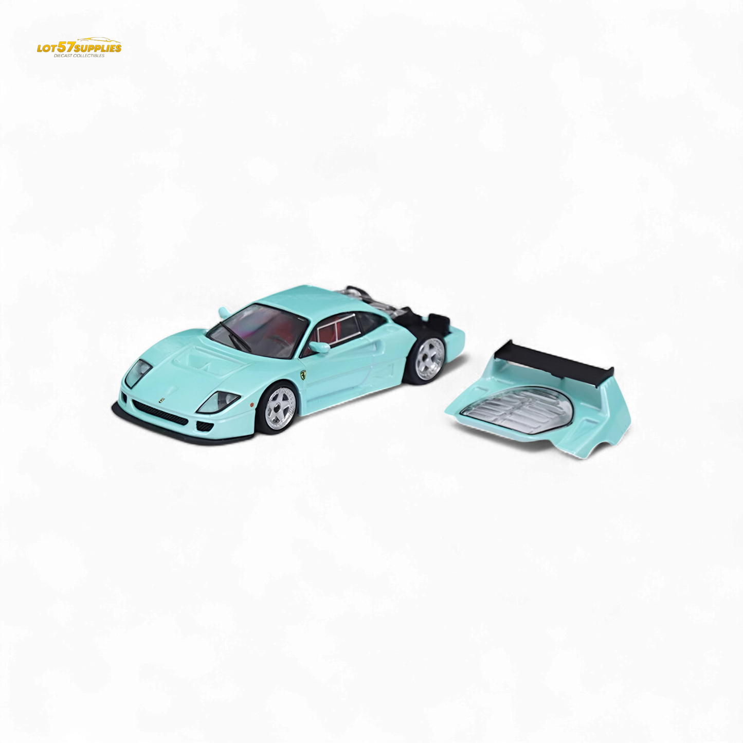 Stance Hunters Ferrari F40 LM Light Aqua Green With Removable Rear Engine Cover 1:64