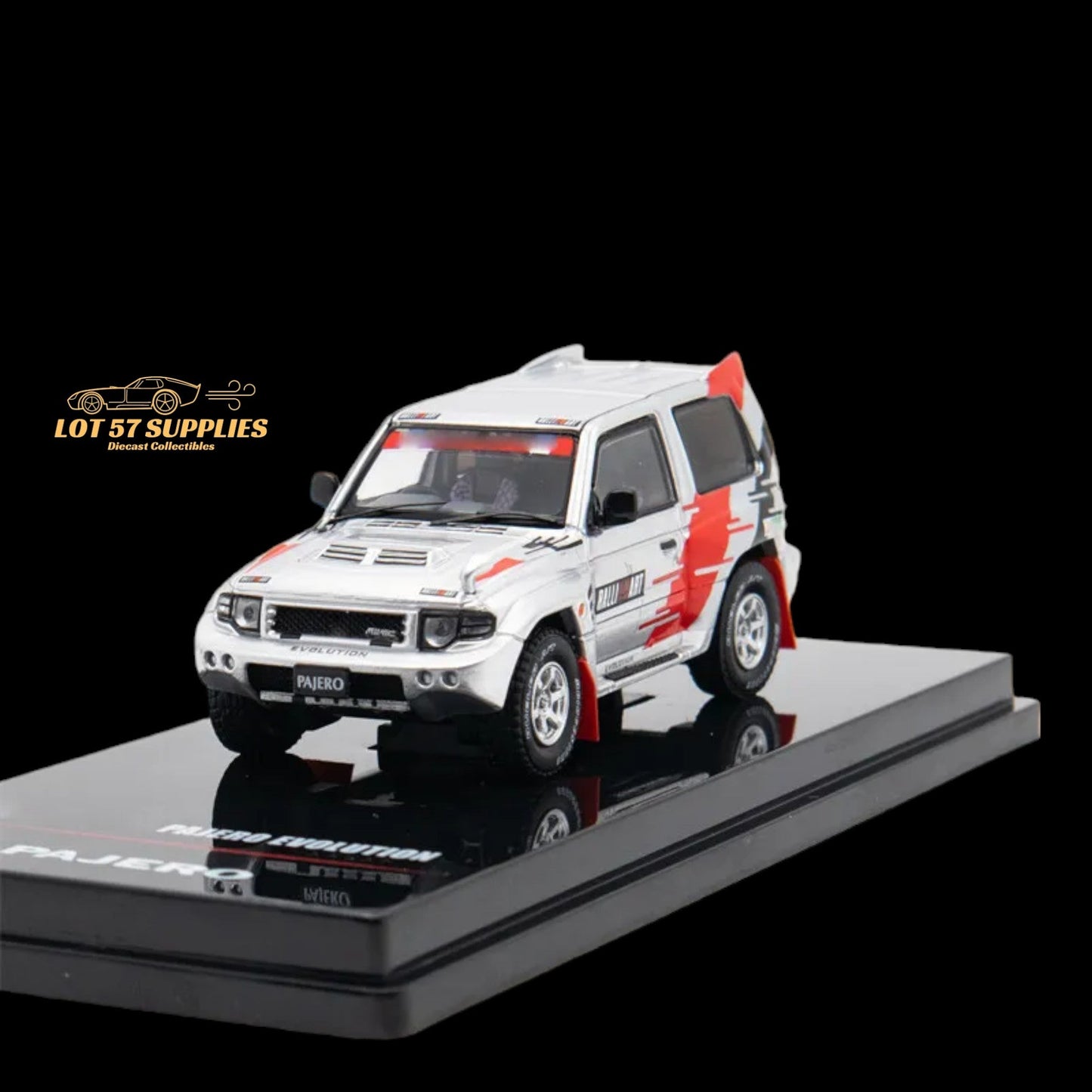 Inno64 Mitsubishi Pajero Evolution "RALLIART" in Silver 1:64 IN64-EVOP-RAWSIL