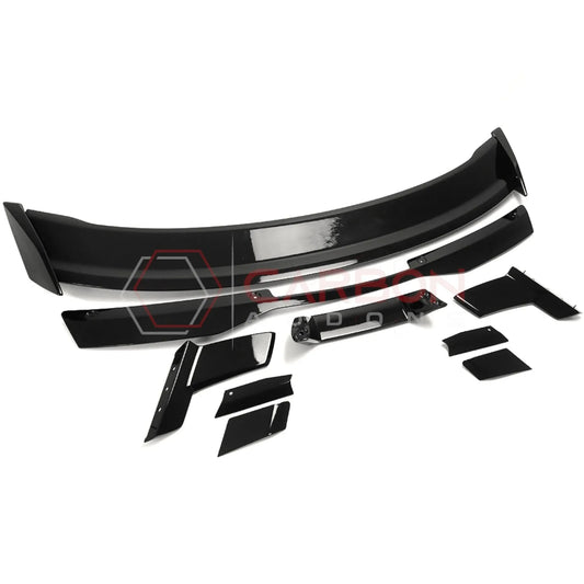 Dark Horse-Style Gloss Black Rear Spoiler with Integrated Gurney Flap for 2024+ Ford Mustang