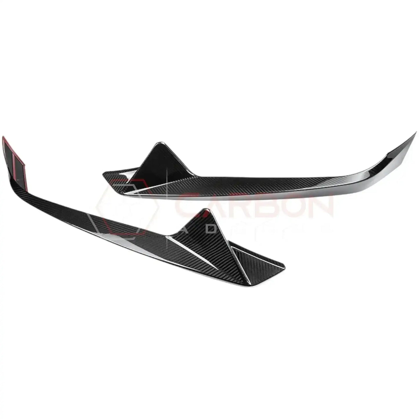 C8 Corvette Carbon Fiber Front Bumper Lower Side Grille Accent Trims | Stingray (2020–Present)