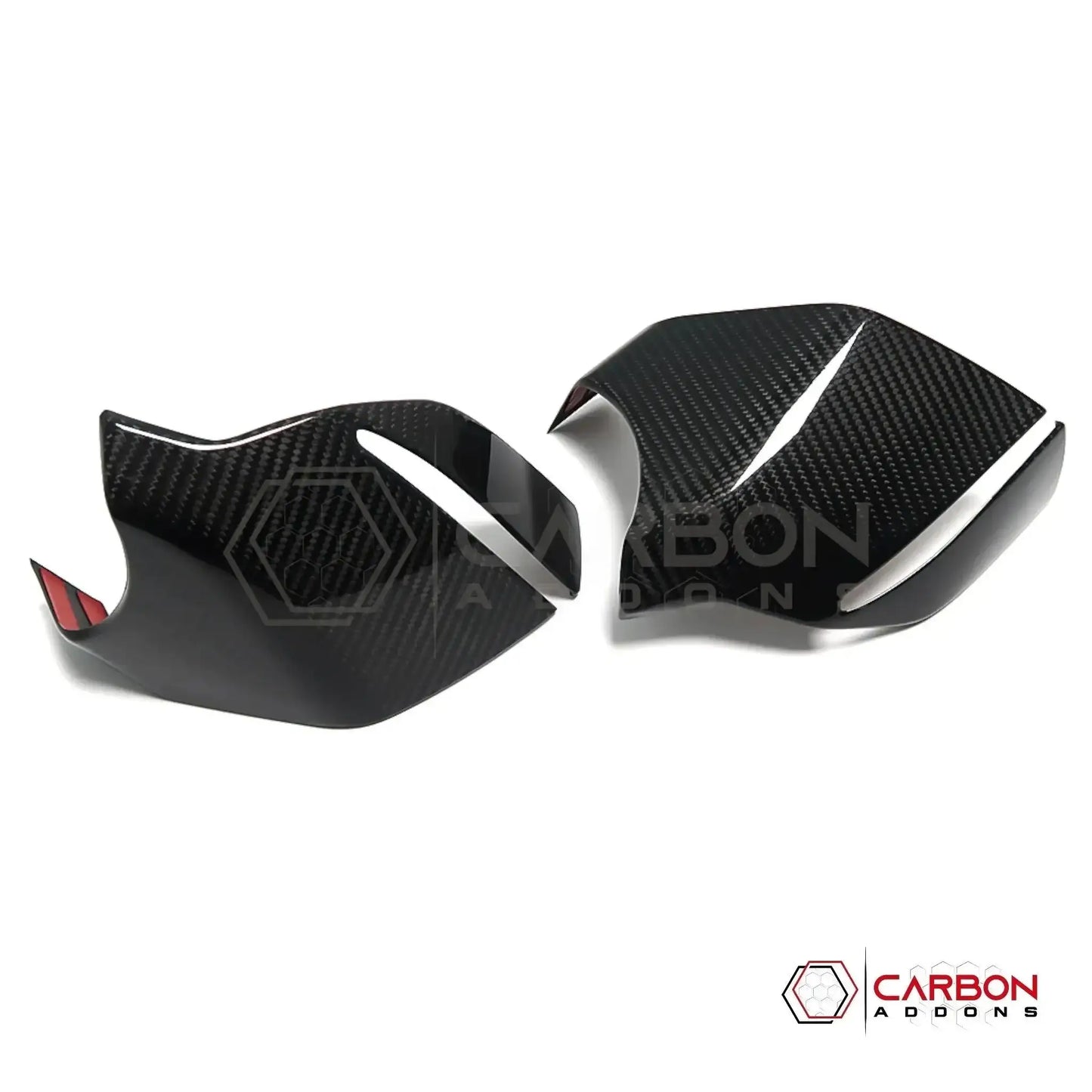 C8 Corvette Real Carbon Fiber Bottom Mirror Trim Covers | Exterior Overlay (2020–2026)