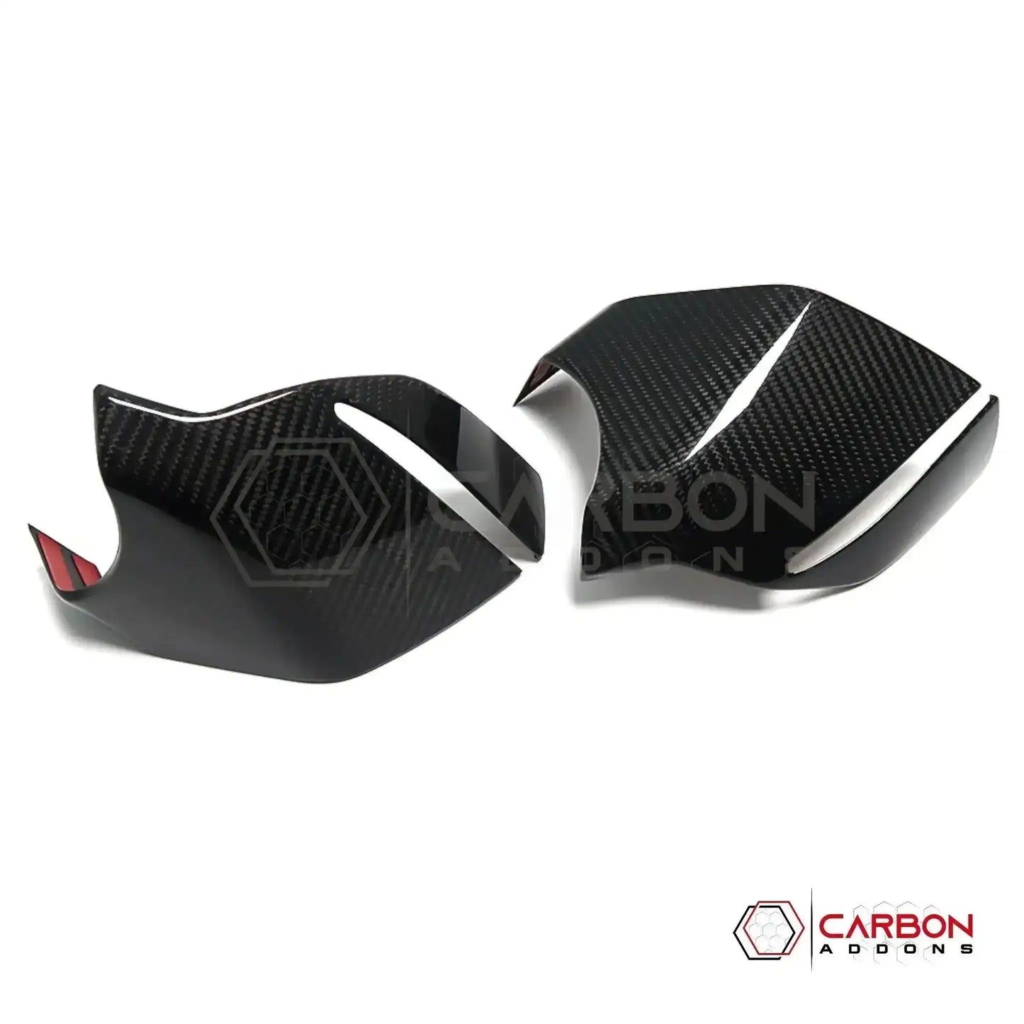 C8 Corvette Real Carbon Fiber Bottom Mirror Trim Covers | Exterior Overlay (2020–2027)