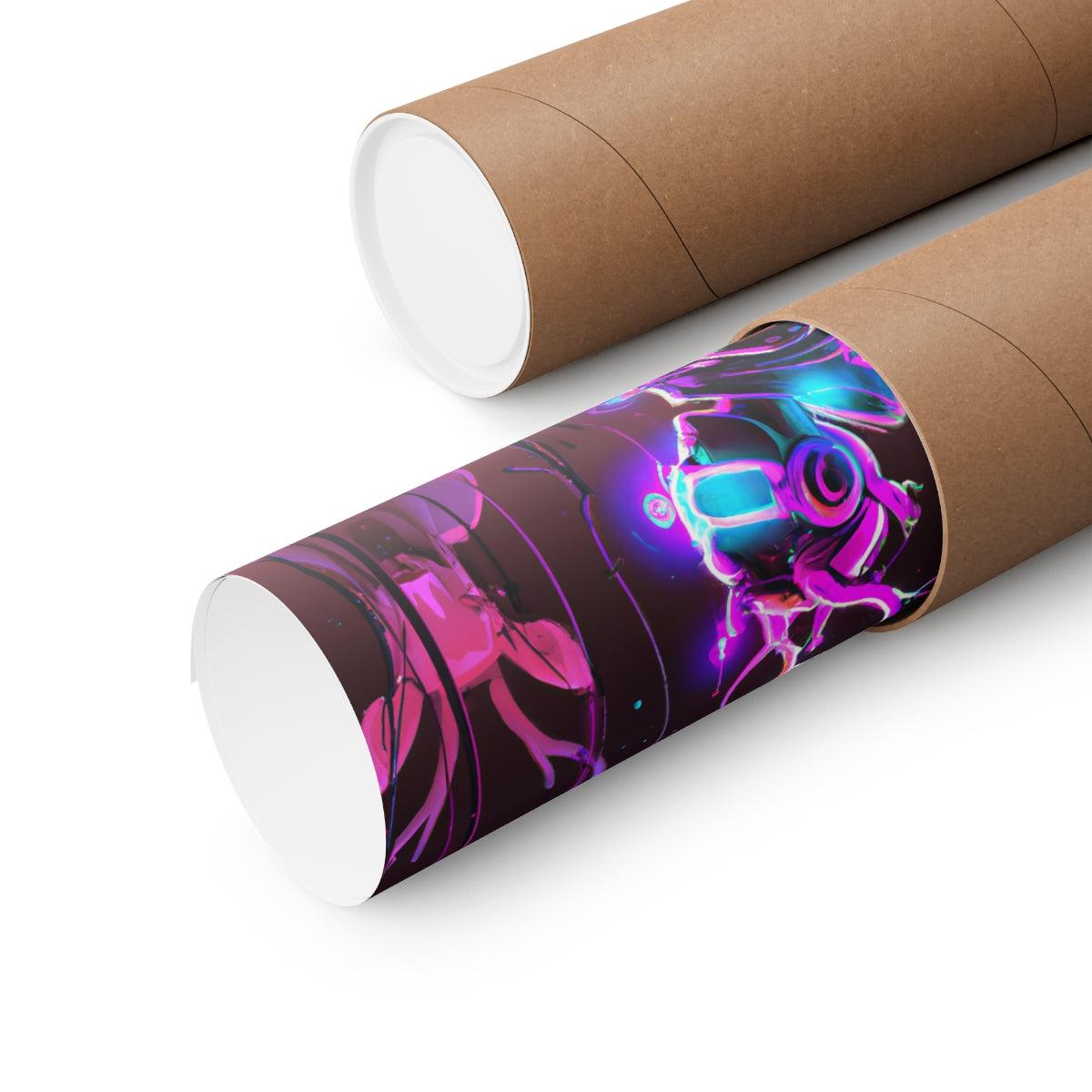 futuristic woman and deer Posters - Martin Metalwork LLC