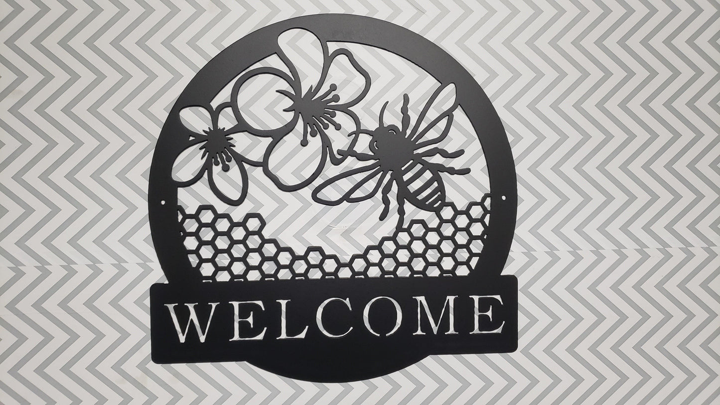 Honey Bee Welcome Sign - Martin Metalwork LLC
