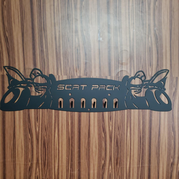 Dodge 30" SRT Scat Pack Towel, Coat, and Hat Rack - Martin Metalwork LLC 