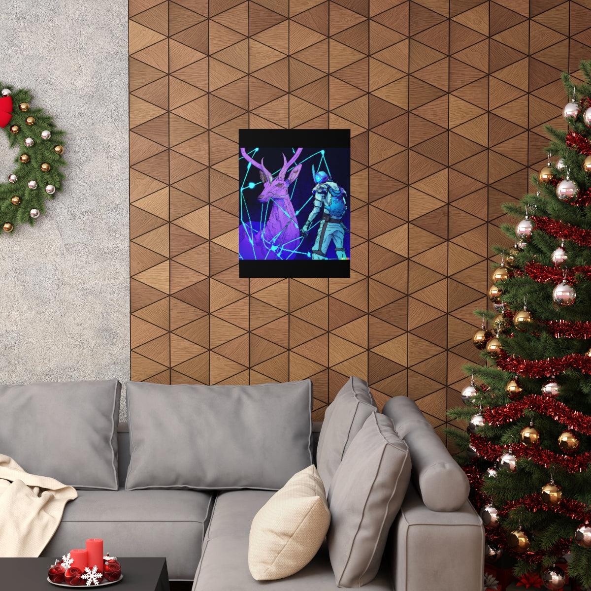 Cyberpunk deer hunting Posters - Martin Metalwork LLC
