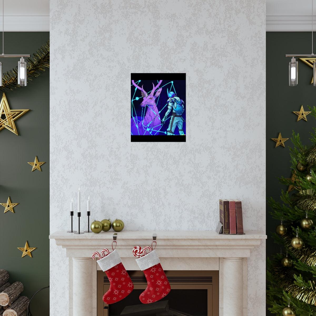 Cyberpunk deer hunting Posters - Martin Metalwork LLC