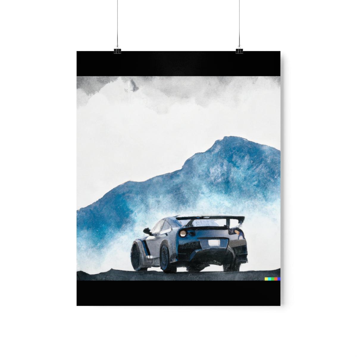 Nissan GTR water color Matte Vertical Posters - Martin Metalwork LLC