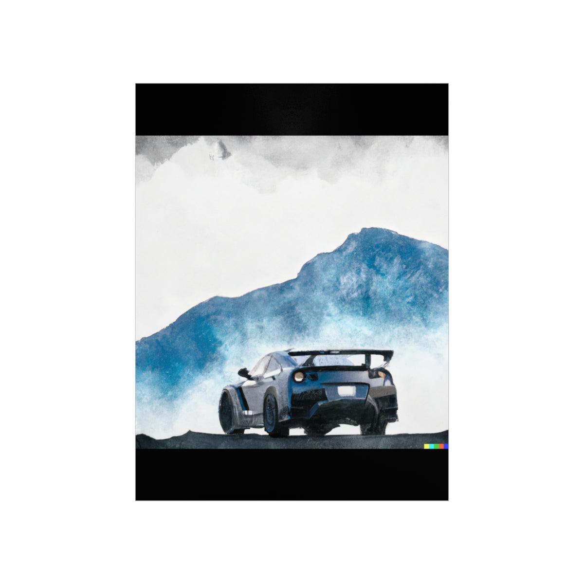 Nissan GTR water color Matte Vertical Posters - Martin Metalwork LLC