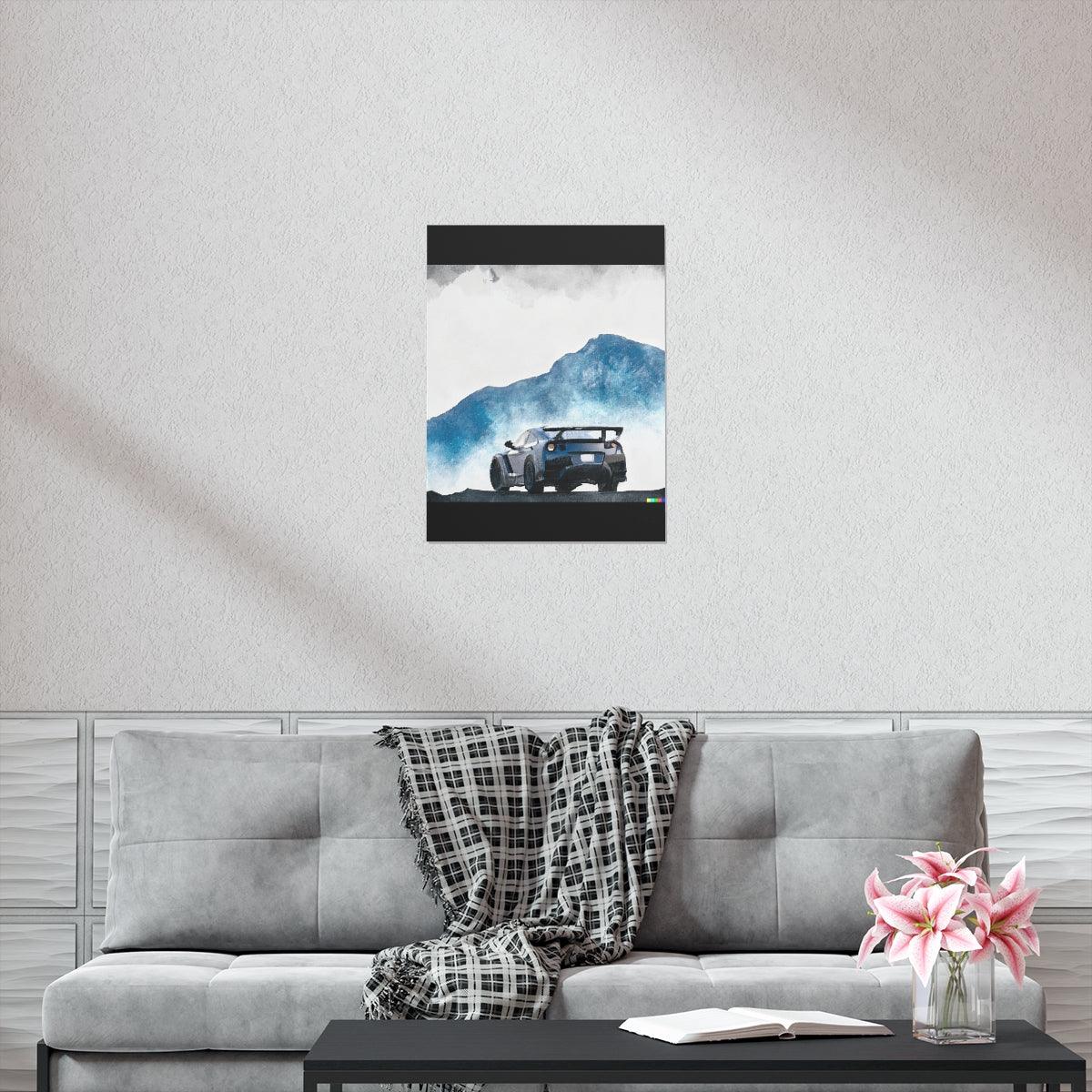 Nissan GTR water color Matte Vertical Posters - Martin Metalwork LLC