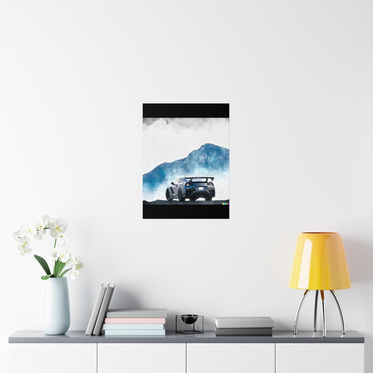 Nissan GTR water color Matte Vertical Posters - Martin Metalwork LLC