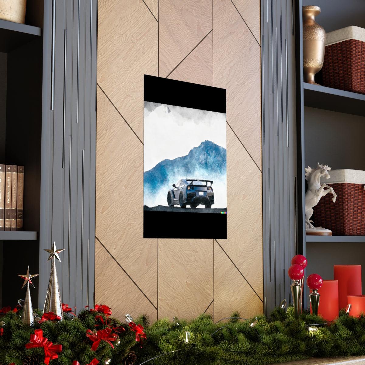 Nissan GTR water color Matte Vertical Posters - Martin Metalwork LLC