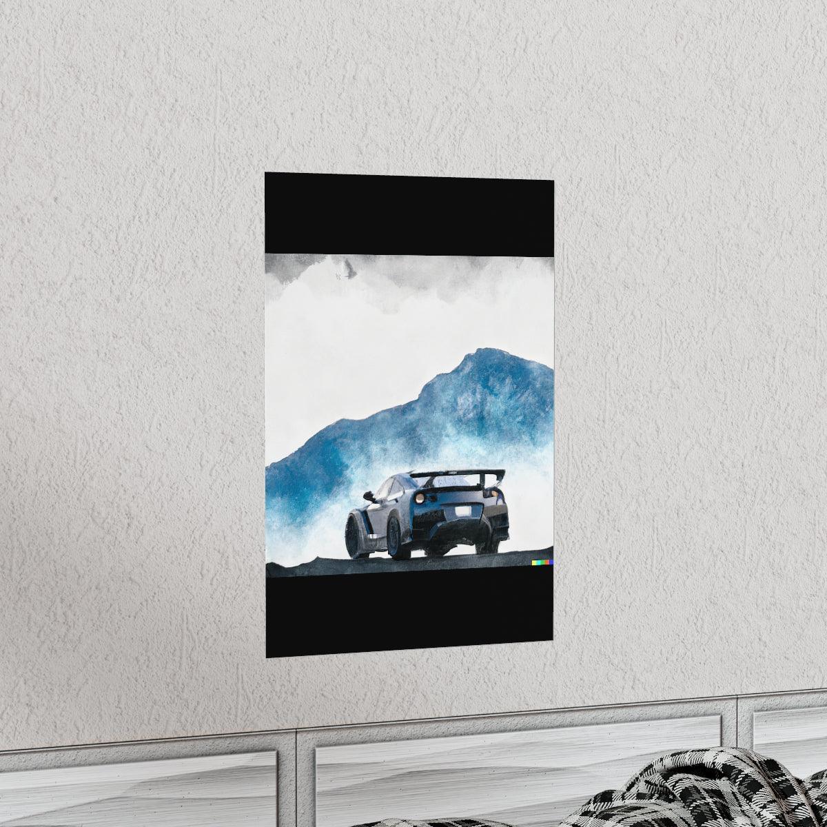 Nissan GTR water color Matte Vertical Posters - Martin Metalwork LLC