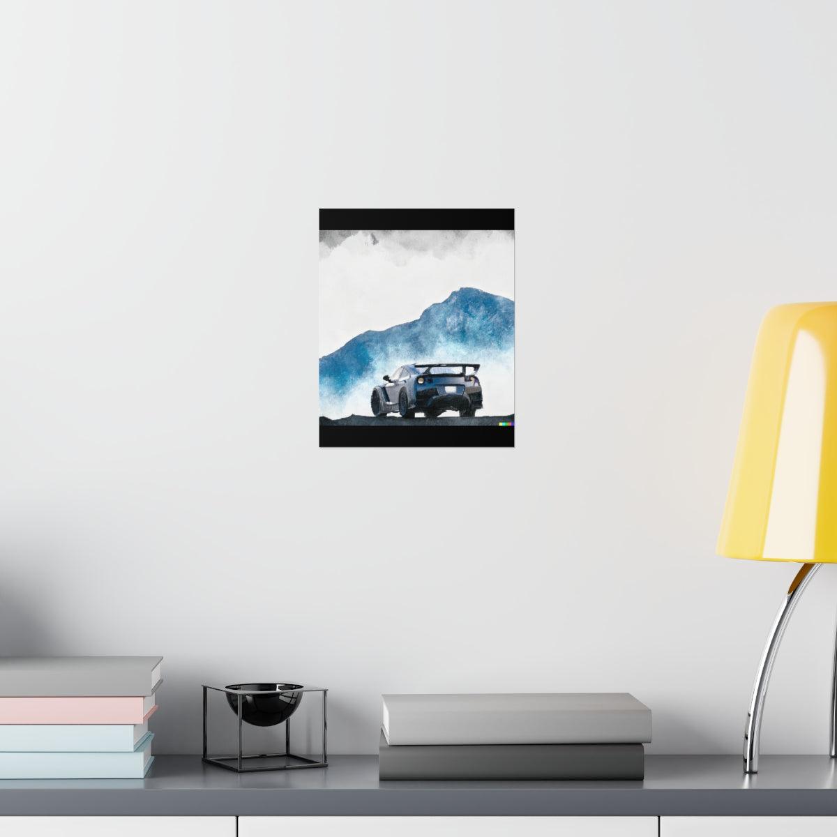 Nissan GTR water color Matte Vertical Posters - Martin Metalwork LLC