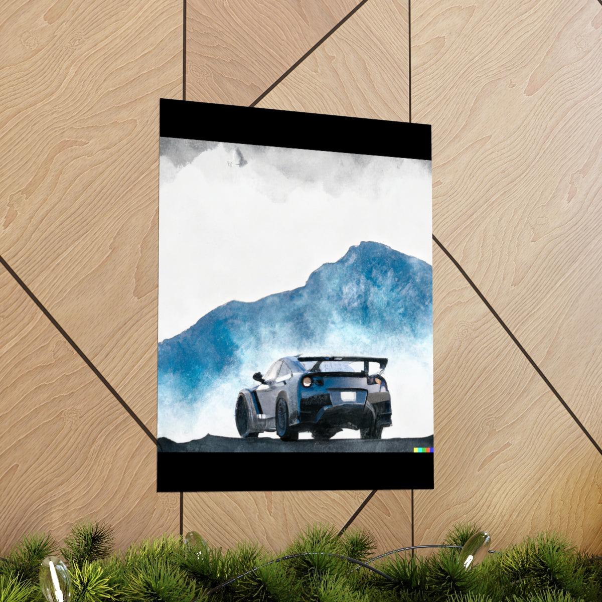 Nissan GTR water color Matte Vertical Posters - Martin Metalwork LLC