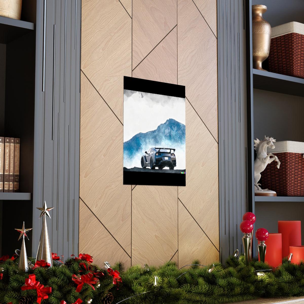 Nissan GTR water color Matte Vertical Posters - Martin Metalwork LLC