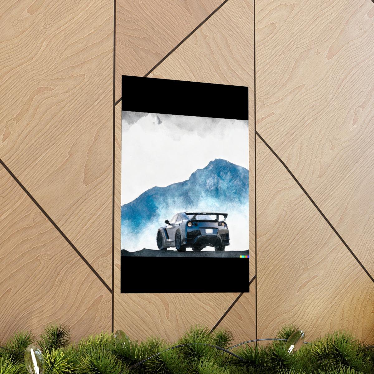 Nissan GTR water color Matte Vertical Posters - Martin Metalwork LLC