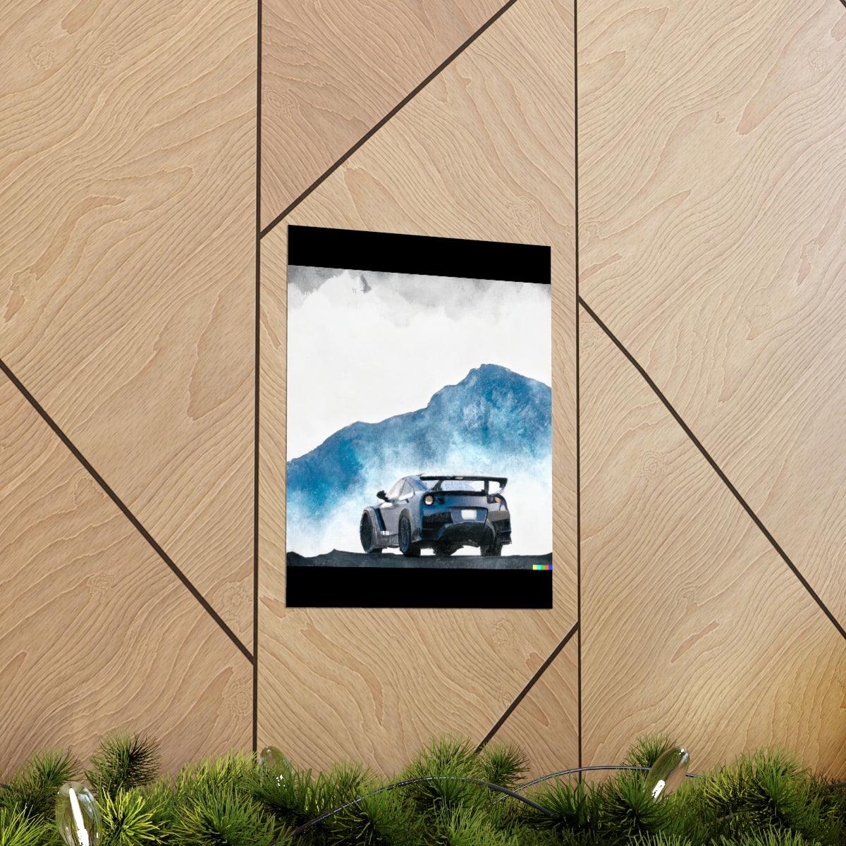 Nissan GTR water color Matte Vertical Posters - Martin Metalwork LLC