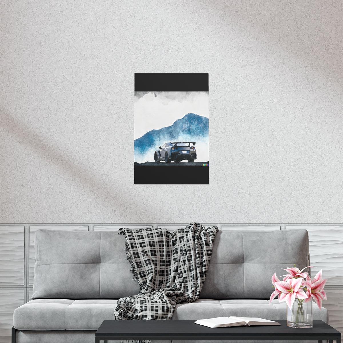 Nissan GTR water color Matte Vertical Posters - Martin Metalwork LLC