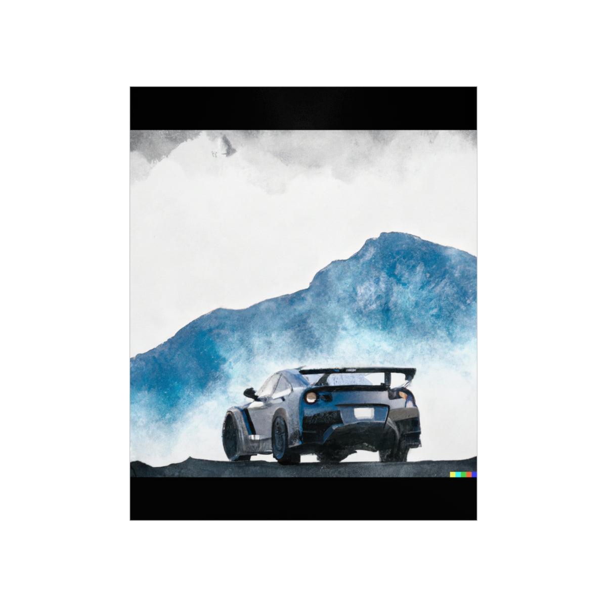 Nissan GTR water color Matte Vertical Posters - Martin Metalwork LLC