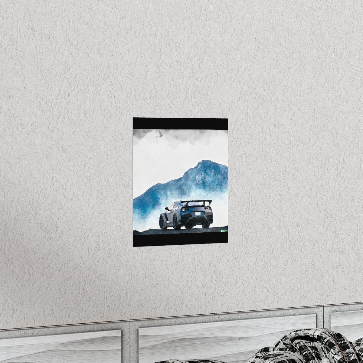 Nissan GTR water color Matte Vertical Posters - Martin Metalwork LLC