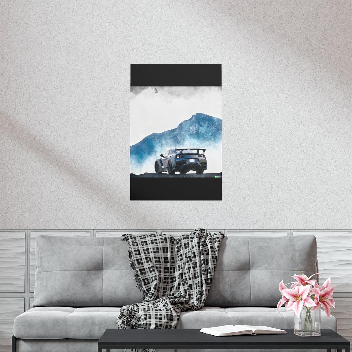 Nissan GTR water color Matte Vertical Posters - Martin Metalwork LLC