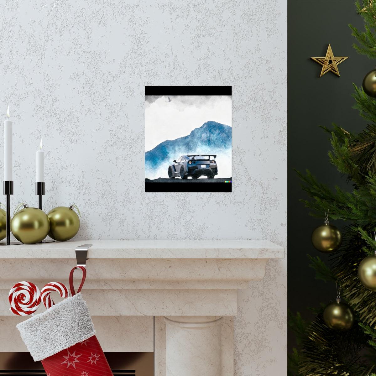 Nissan GTR water color Matte Vertical Posters - Martin Metalwork LLC