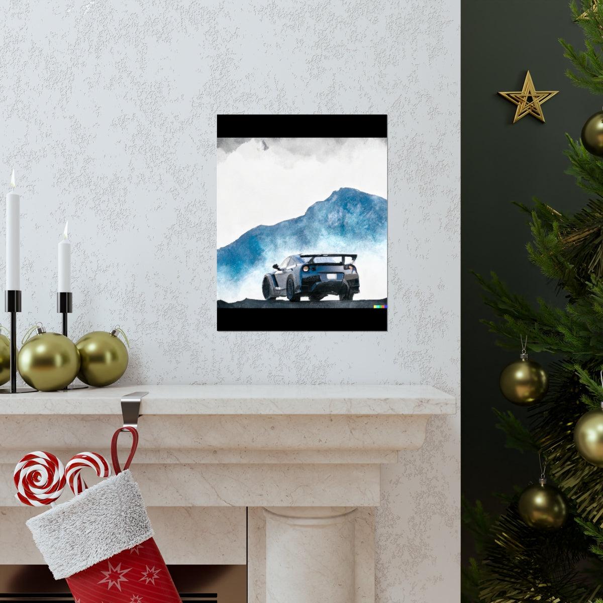 Nissan GTR water color Matte Vertical Posters - Martin Metalwork LLC