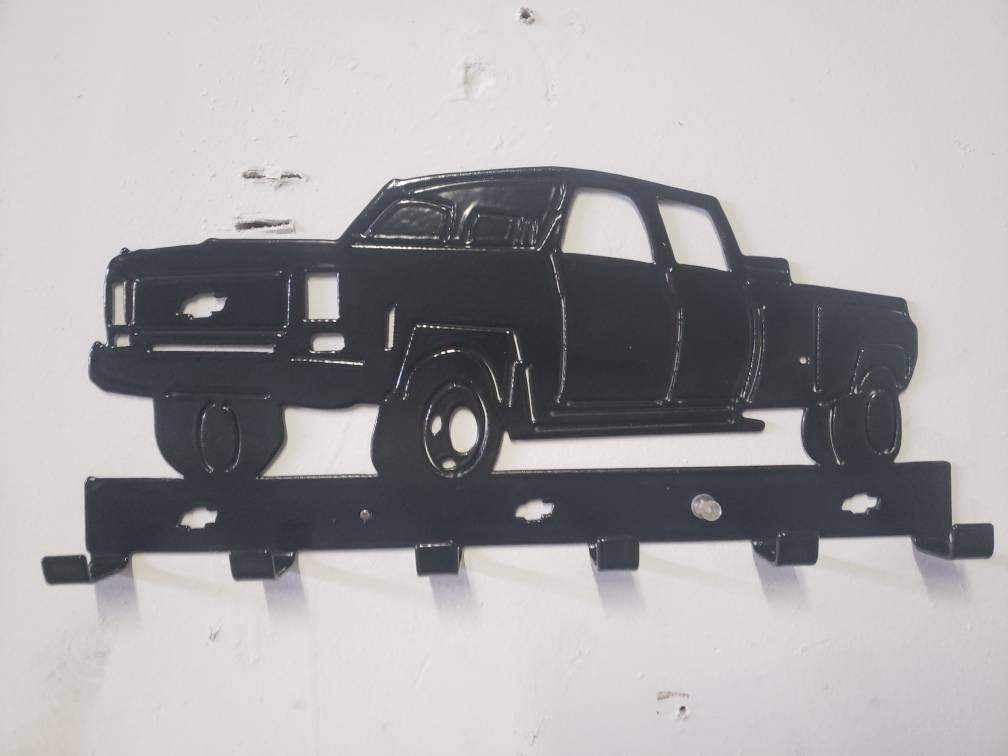 chevy truck key holder 2500 1500 dually truck leash rack plasma cut steel - Martin Metalworks