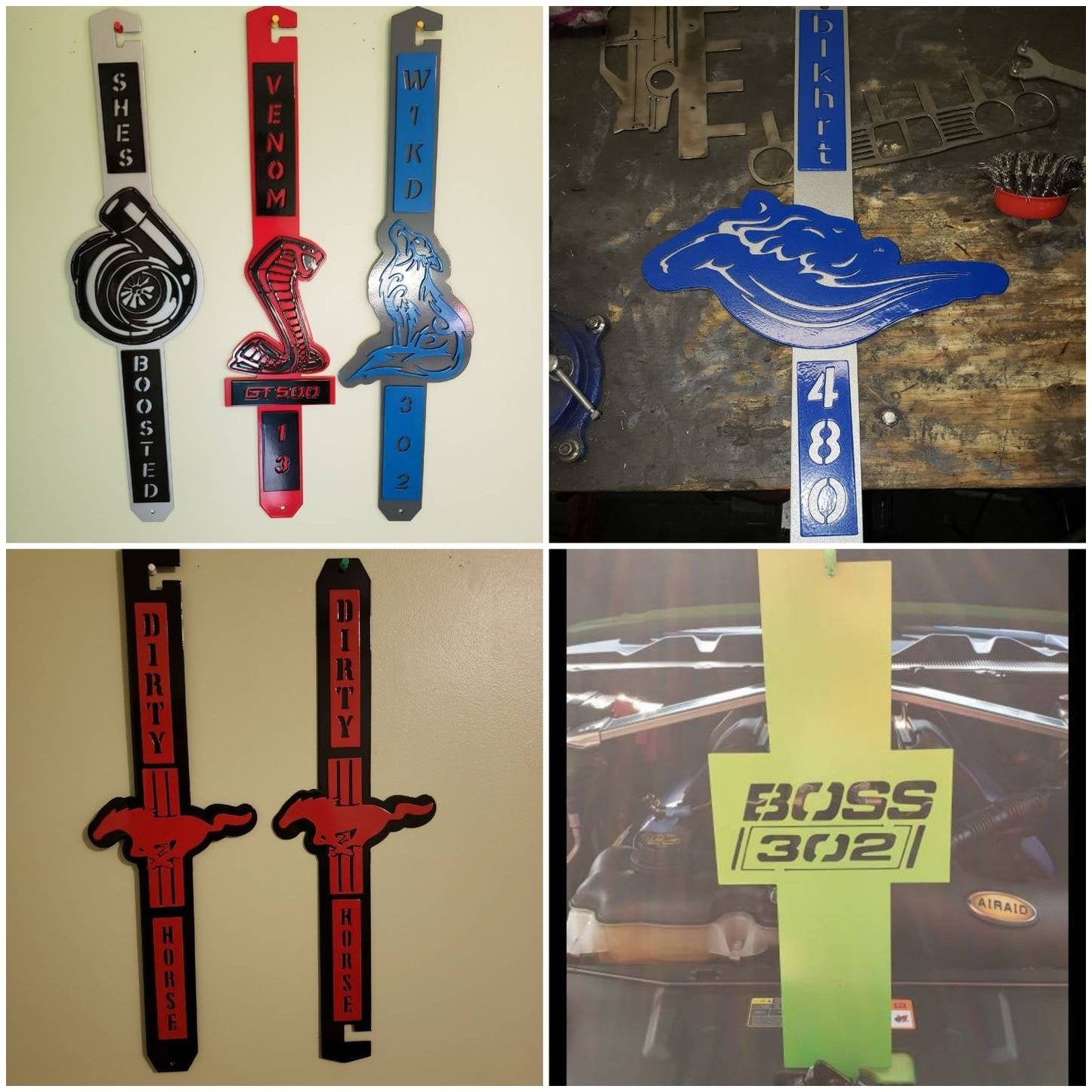 Custom made hood props car show items plaques mustang BMW Chevy Subaru camero mopar dodge Toyota Lexus jeep Honda celica supra - Martin Metalworks