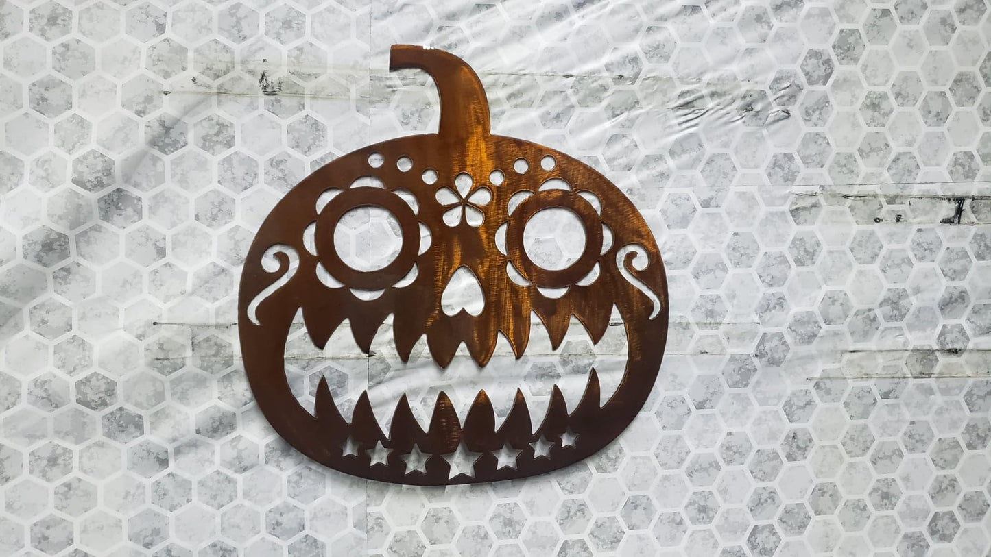 Sugar Skull Pumpkin - Martin Metalwork LLC