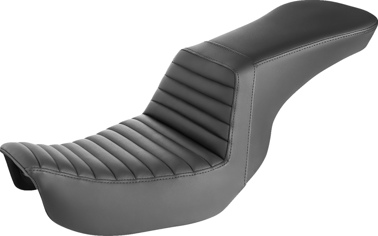 SADDLEMEN Step-Up Seat - Front Tuck-n-Roll - Black - Dyna 806-04-191