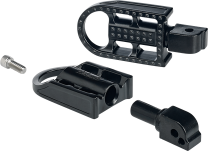 BILTWELL Mushman Footpegs - Standard - Black Electroplated 7002-201-04