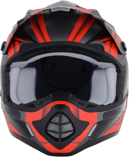 AFX FX-17 Helmet - Force - Frost Gray/Red - Large 0110-5205